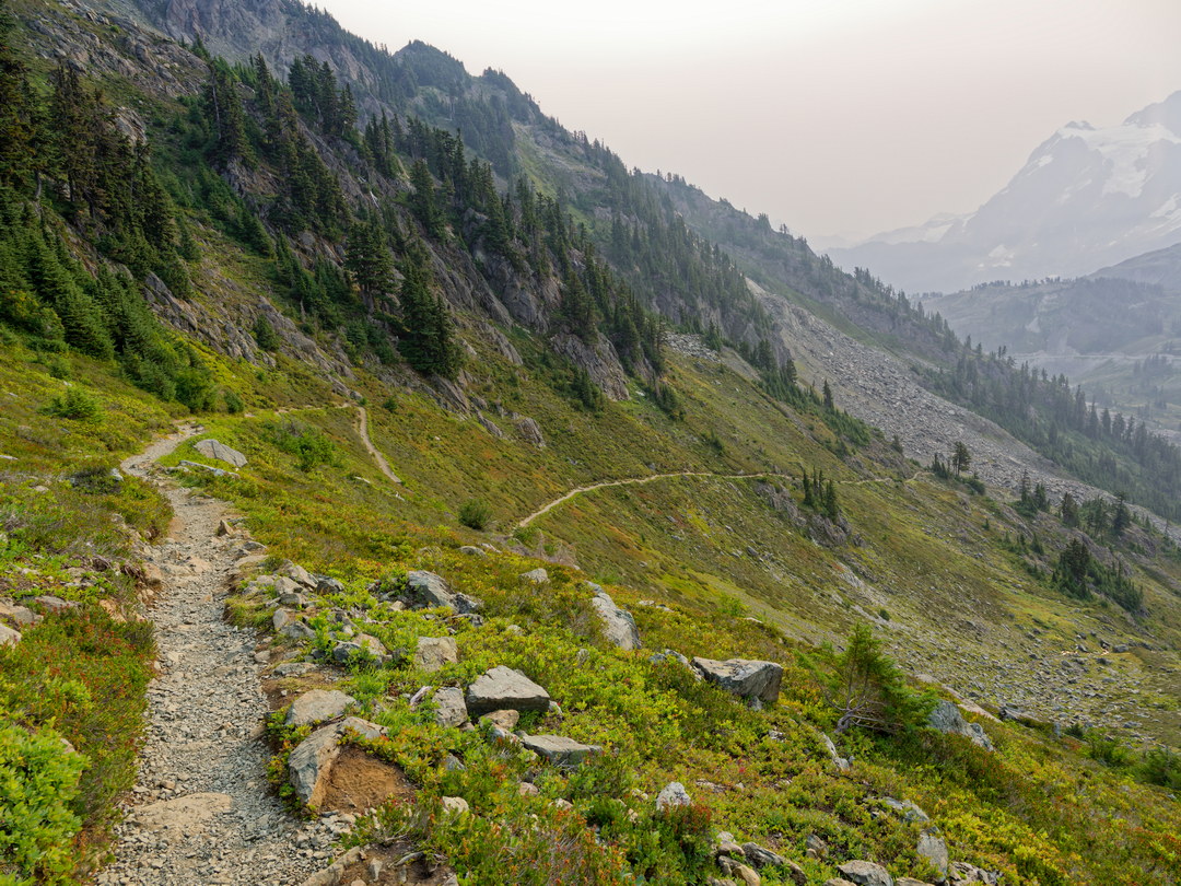 Above: Starting the Descent Towards Austin Pass