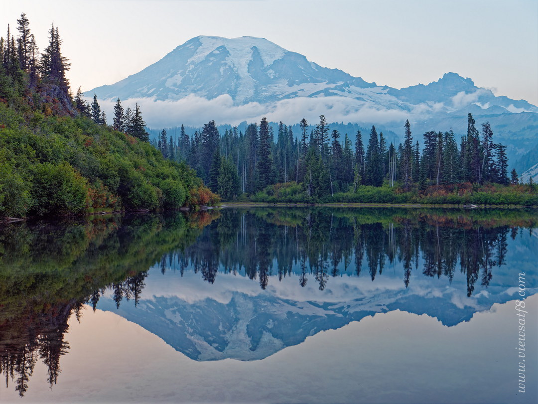 Above: Blue Hour View of Rainier and Bench Lake